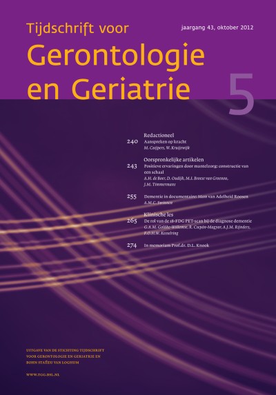 Tijdschrift voor Gerontologie en Geriatrie 5/2012