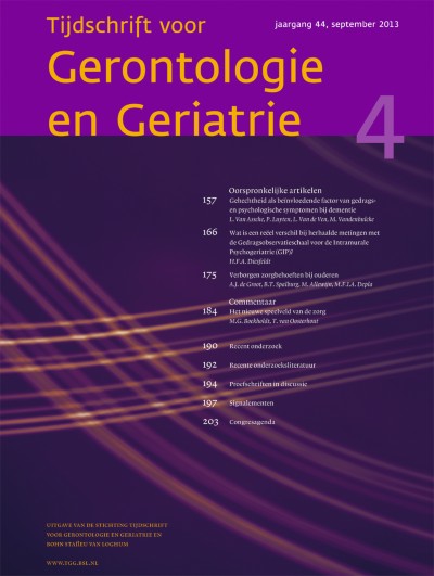 Tijdschrift voor Gerontologie en Geriatrie 4/2013