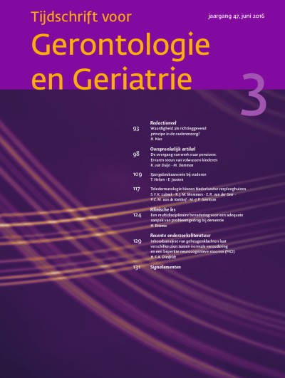 Tijdschrift voor Gerontologie en Geriatrie 3/2016