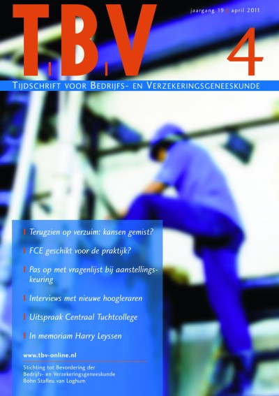 TBV – Tijdschrift voor Bedrijfs- en Verzekeringsgeneeskunde 4/2011