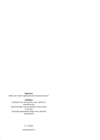 Tijdschrift voor gezondheidswetenschappen 1/2011
