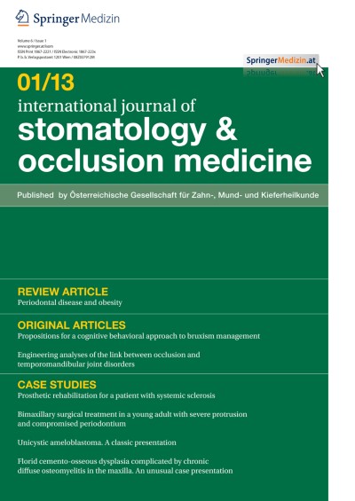 international journal of stomatology & occlusion medicine 1/2013