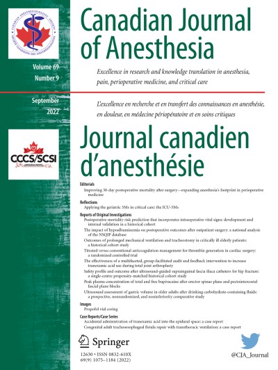 Canadian Journal of Anesthesia/Journal canadien d'anesthésie 9/2022