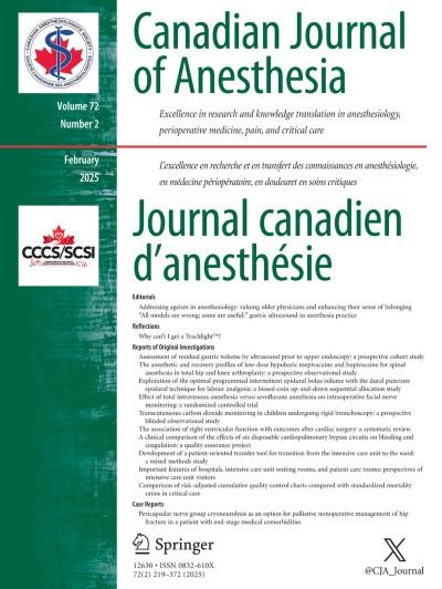 Canadian Journal of Anesthesia/Journal canadien d'anesthésie 2/2025