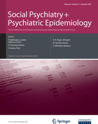 Social Psychiatry and Psychiatric Epidemiology 12/2007