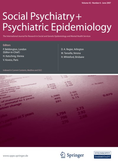Social Psychiatry and Psychiatric Epidemiology 6/2007