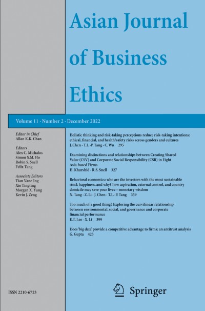 Asian Journal of Business Ethics | springerprofessional.de
