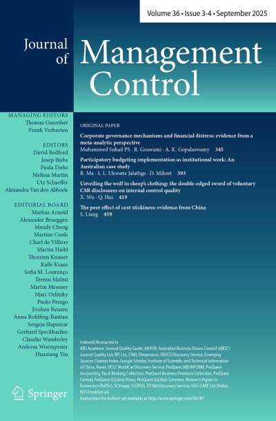 Journal of Management Control 1/2025 | springerprofessional.de