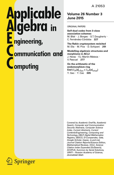 Applicable Algebra in Engineering, Communication and Computing 3/2015
