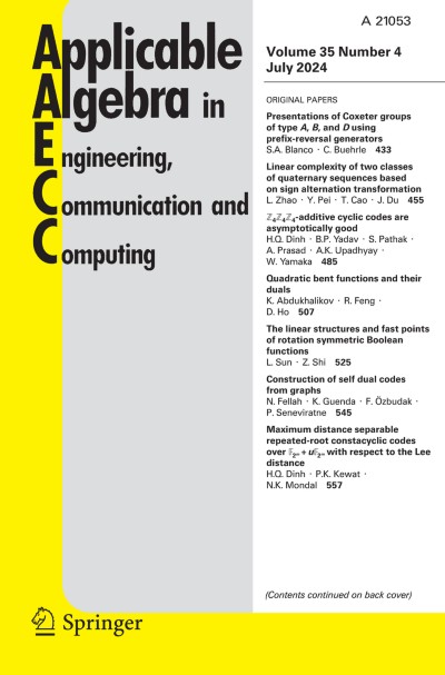 Applicable Algebra in Engineering, Communication and Computing 4/2024