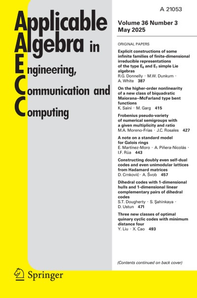 Applicable Algebra in Engineering, Communication and Computing 3/2025