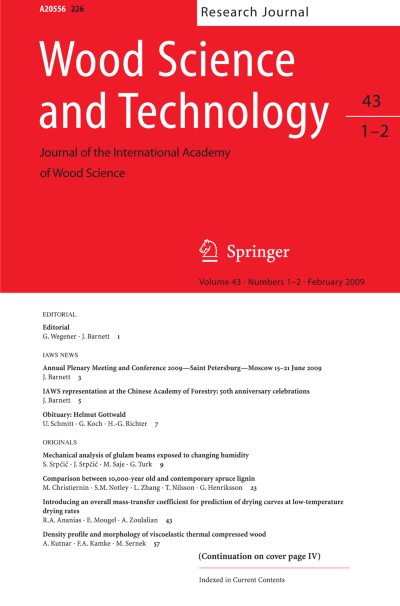 Wood Science and Technology 1-2/2009