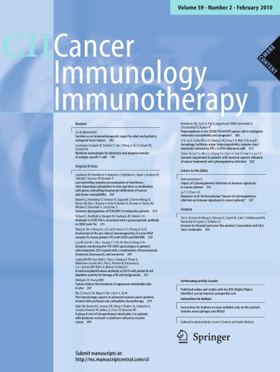 Cancer Immunology, Immunotherapy 2/2010