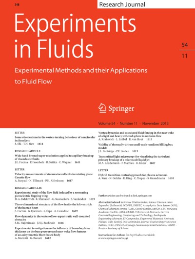 Experiments in Fluids 11/2013
