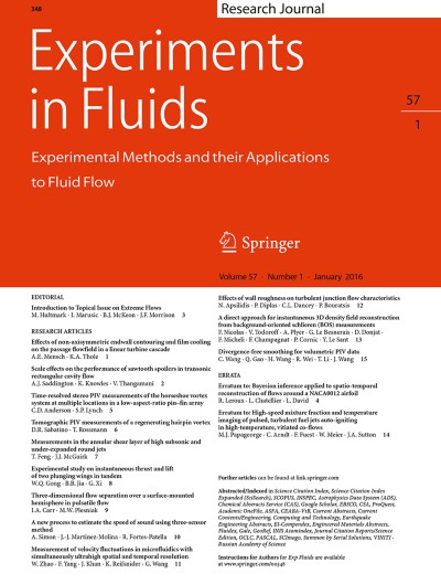 Experiments in Fluids 1/2016