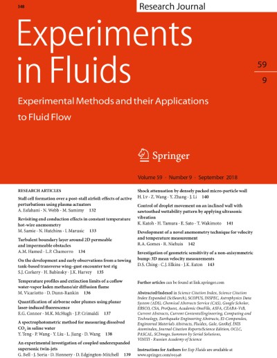 Experiments in Fluids 9/2018