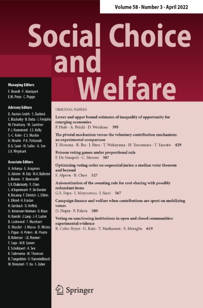 Social Choice and Welfare 3/2022