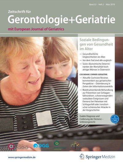 Link zu Zeitschrift Zeitschrift für Gerontologie und Geriatrie