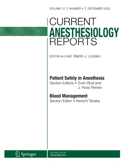 Link zu Zeitschrift Current Anesthesiology Reports