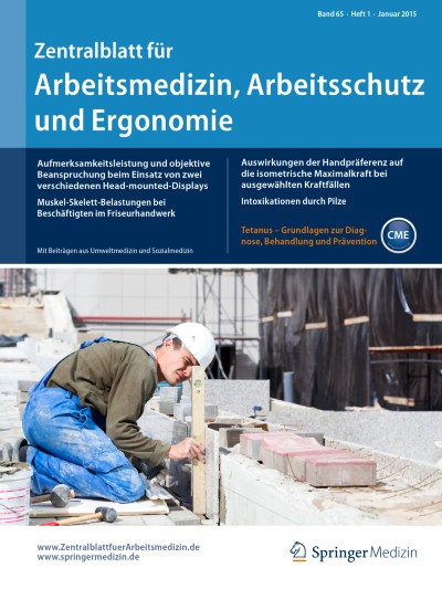 Link zu Zeitschrift Zentralblatt für Arbeitsmedizin, Arbeitsschutz und Ergonomie