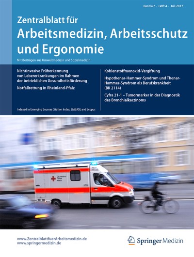 Link zu Zeitschrift Zentralblatt für Arbeitsmedizin, Arbeitsschutz und Ergonomie