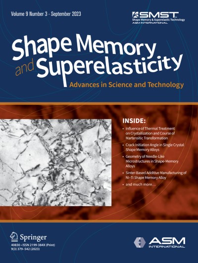 Shape Memory and Superelasticity 3/2023