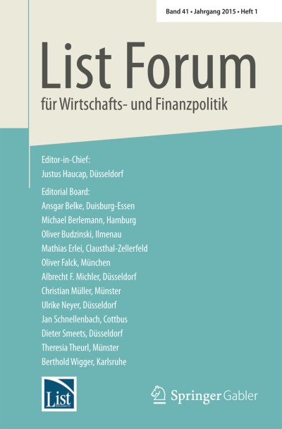 List Forum für Wirtschafts- und Finanzpolitik 1/2015