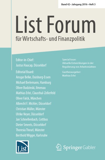 List Forum für Wirtschafts- und Finanzpolitik 3/2017