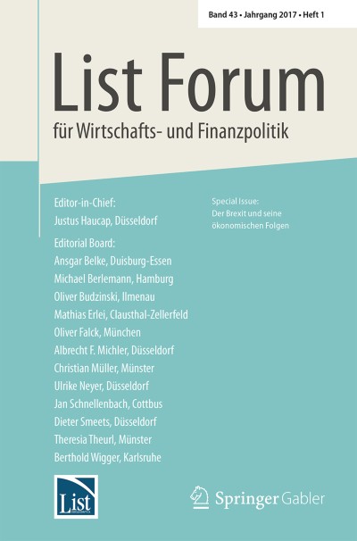 List Forum für Wirtschafts- und Finanzpolitik 1/2017