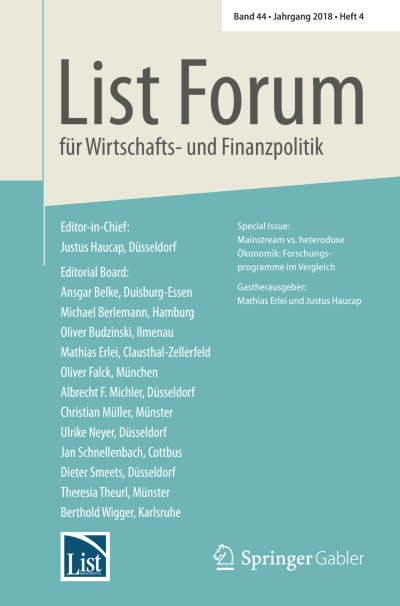 List Forum für Wirtschafts- und Finanzpolitik 4/2018