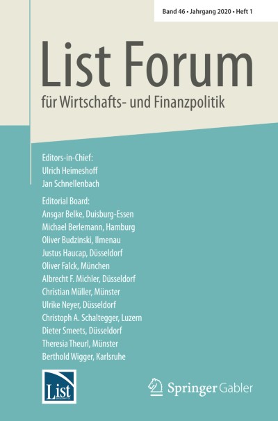 List Forum für Wirtschafts- und Finanzpolitik 1/2020