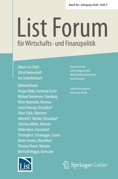 List Forum für Wirtschafts- und Finanzpolitik 2/2020