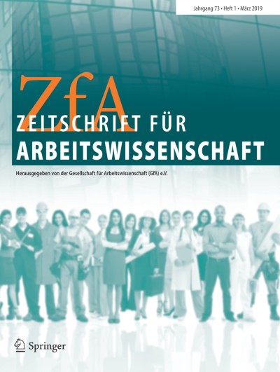 Zeitschrift für Arbeitswissenschaft 1/2019