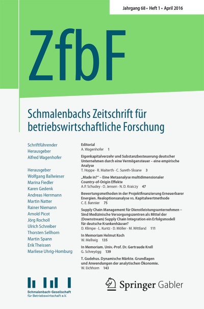 Schmalenbachs Zeitschrift für betriebswirtschaftliche Forschung 1/2016