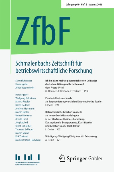 Schmalenbachs Zeitschrift für betriebswirtschaftliche Forschung 3/2016