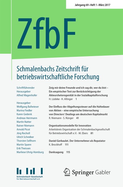 Schmalenbachs Zeitschrift für betriebswirtschaftliche Forschung 1/2017