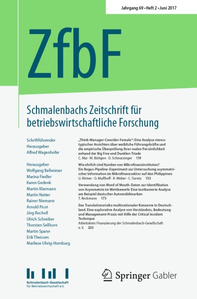 Schmalenbachs Zeitschrift für betriebswirtschaftliche Forschung 2/2017