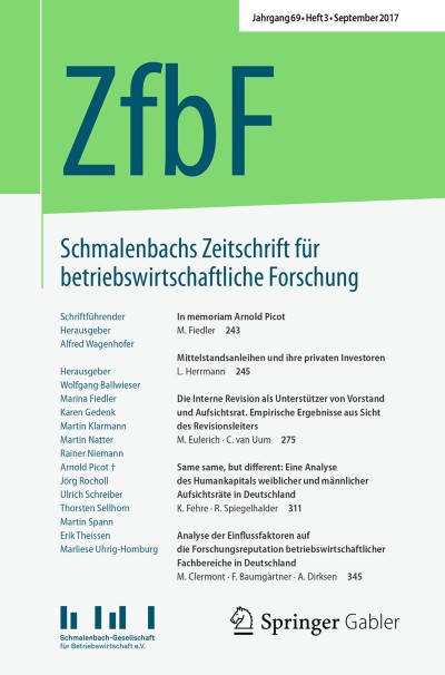 Schmalenbachs Zeitschrift für betriebswirtschaftliche Forschung 3/2017