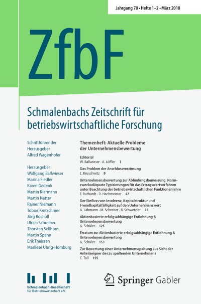 Schmalenbachs Zeitschrift für betriebswirtschaftliche Forschung 1-2/2018