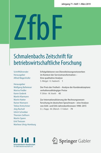 Schmalenbachs Zeitschrift für betriebswirtschaftliche Forschung 1/2019
