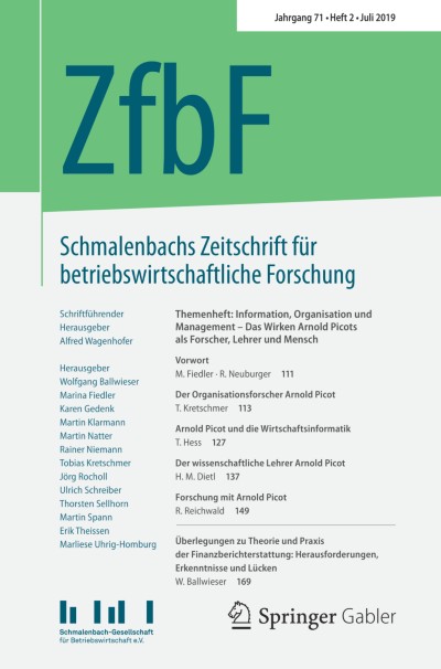 Schmalenbachs Zeitschrift für betriebswirtschaftliche Forschung 2/2019