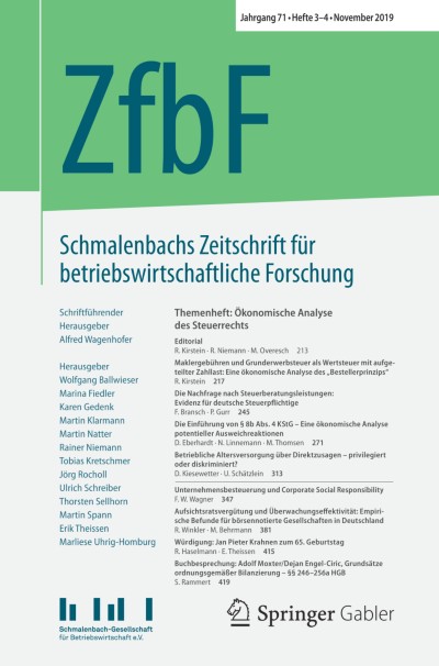 Schmalenbachs Zeitschrift für betriebswirtschaftliche Forschung 3-4/2019
