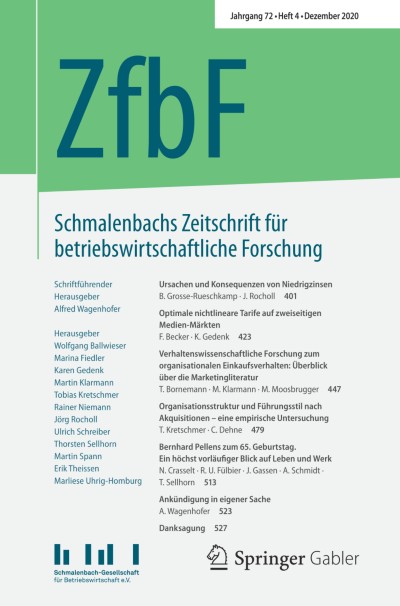 Schmalenbachs Zeitschrift für betriebswirtschaftliche Forschung 4/2020