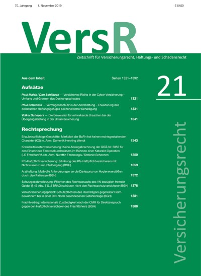 Versicherungsrecht 21/2019