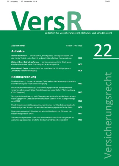 Versicherungsrecht 22/2019