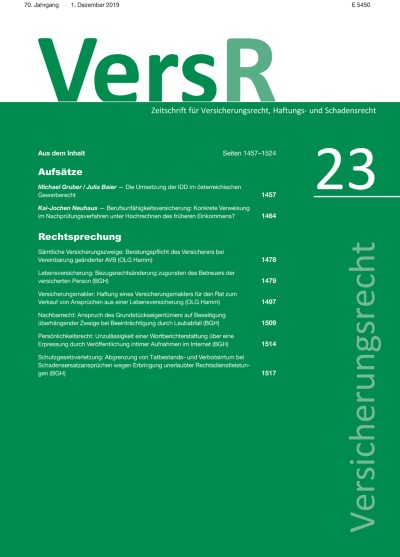 Versicherungsrecht 23/2019