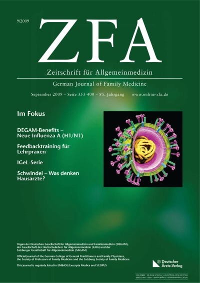 Zeitschrift für Allgemeinmedizin 9/2009