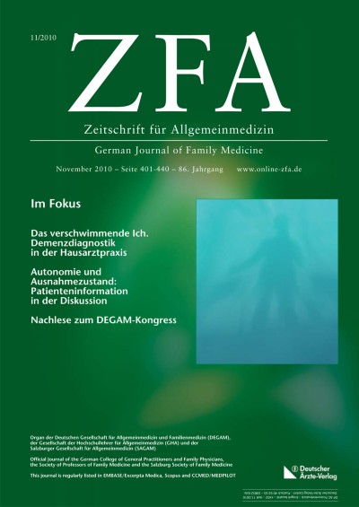 Zeitschrift für Allgemeinmedizin 11/2010