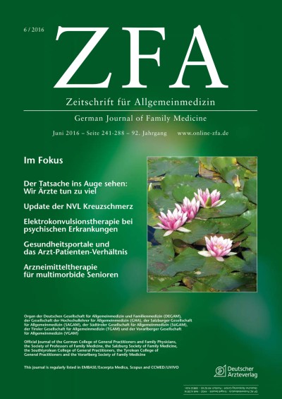 Zeitschrift für Allgemeinmedizin 6/2016