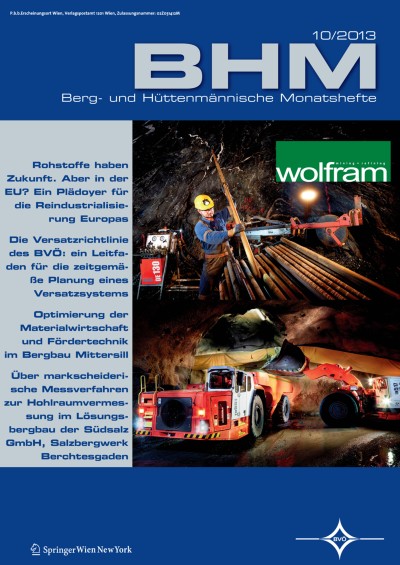 BHM Berg- und Hüttenmännische Monatshefte 10/2013